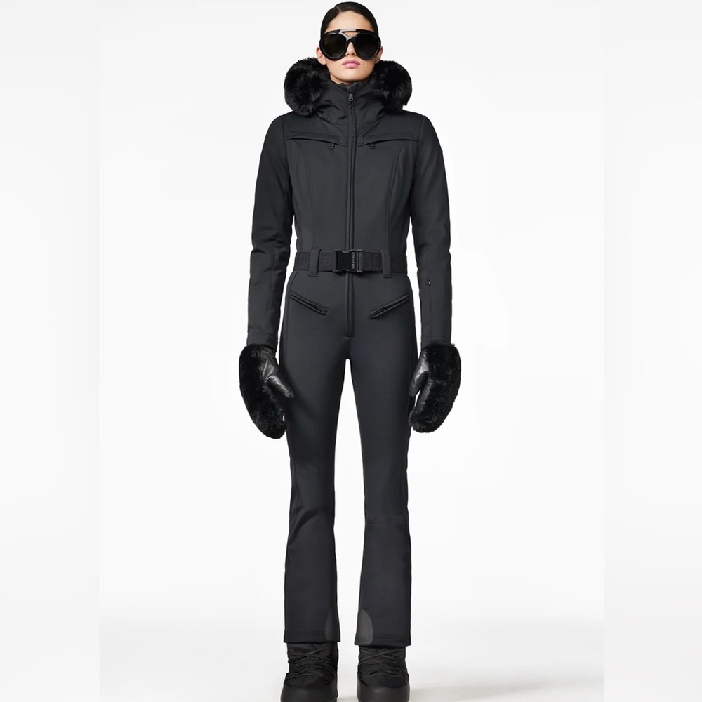 Goldbergh Women's Black Parry Jumpsuit Fox Fur